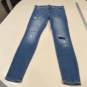 Gap Size 4/27 Legging Skimmer Jeans Light Wash Distressed Stretch